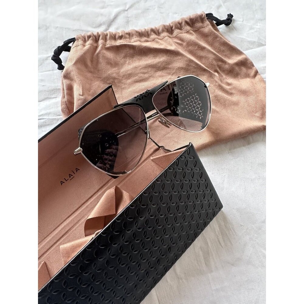 ALAIA Spoiler Pilot Sunglasses Silver - Picture 10 of 10